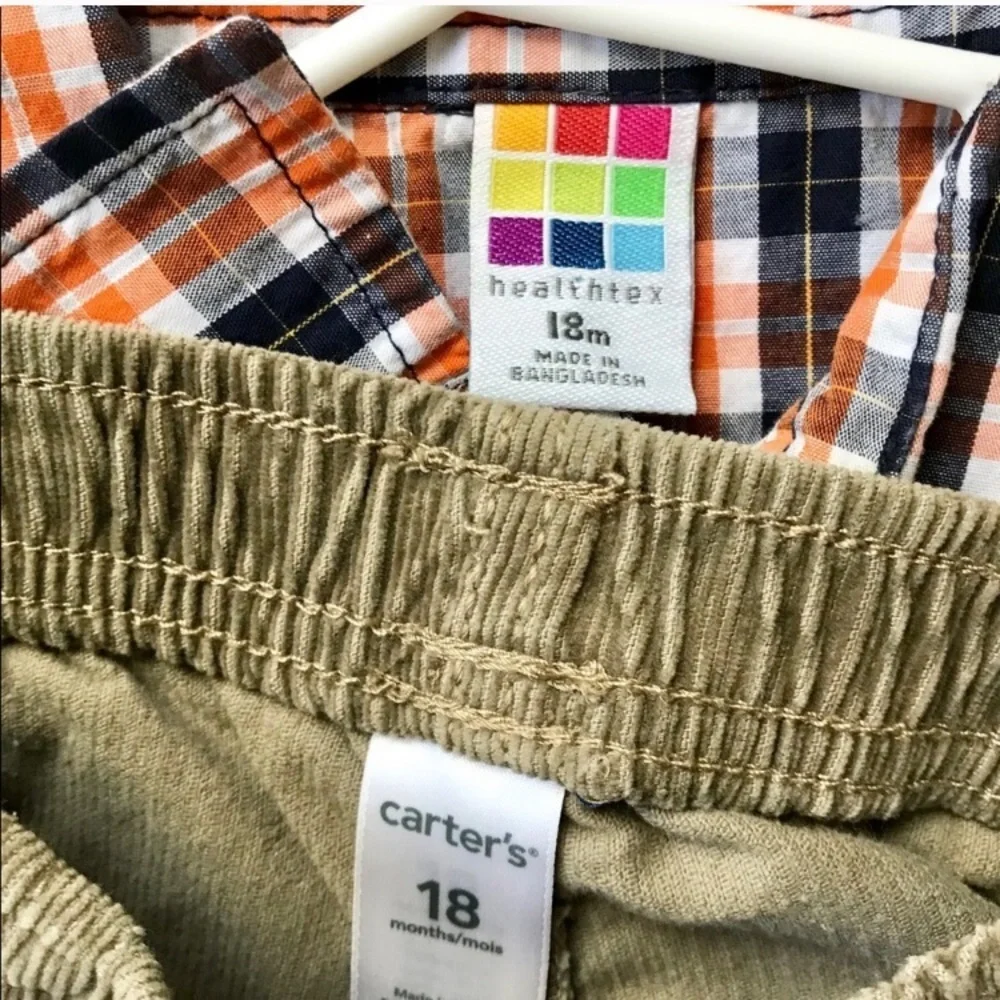 •Carters/Healthtex• plaid top/pant set